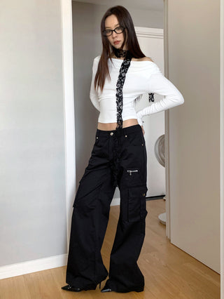 one-shoulder slim-fit top