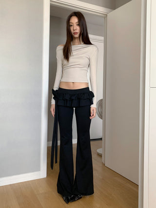 one-shoulder slim-fit top