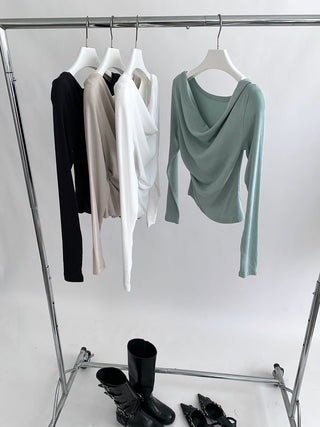 one-shoulder slim-fit top