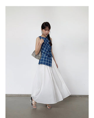 Pleated Waist Slit Top