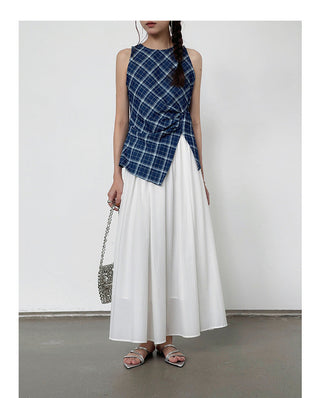 Pleated Waist Slit Top