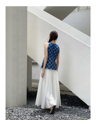 Pleated Waist Slit Top