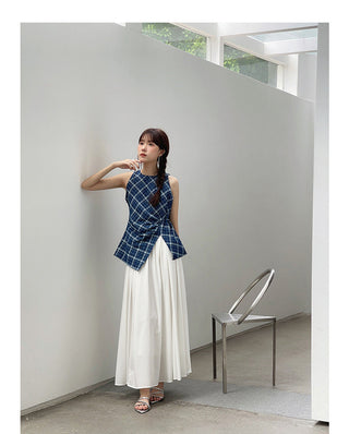 Pleated Waist Slit Top