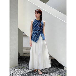 Pleated Waist Slit Top