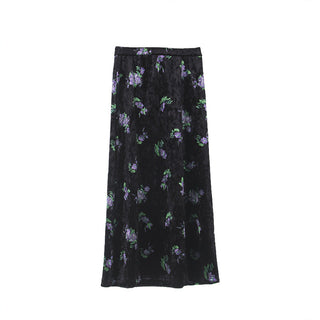 Retro Velvet Printed Skirt