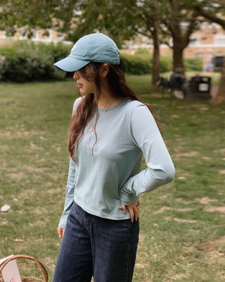 (Standard Fit/Loose Fit) Clean Long-Sleeve T-Shirt