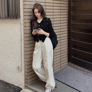 Autumn double-stitched jogger pants