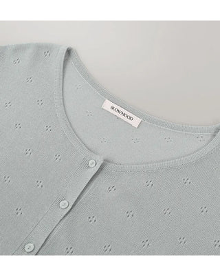 Perforated cardigan
