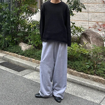 Wide cotton sweatpants