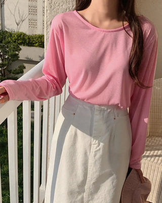 Colored long-sleeved T-shirt