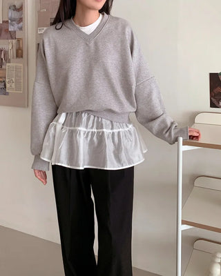 (2 colors) Ribbon Layered Wrap Skirt