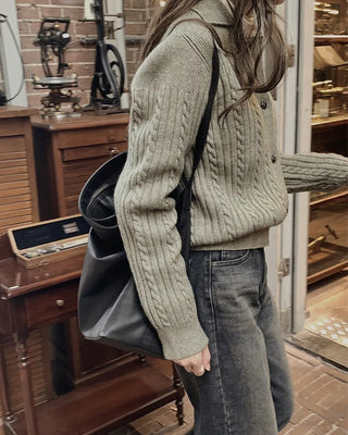 Button-point knit jacket