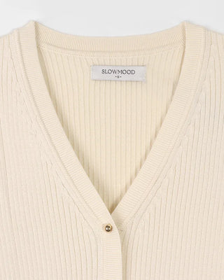 Special Rib Button Knit Dress