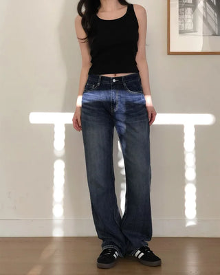 Premium Wash Straight Denim Pants
