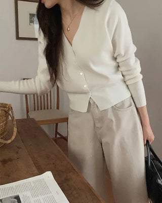 (9 colors) Washable fluffy knit cardigan