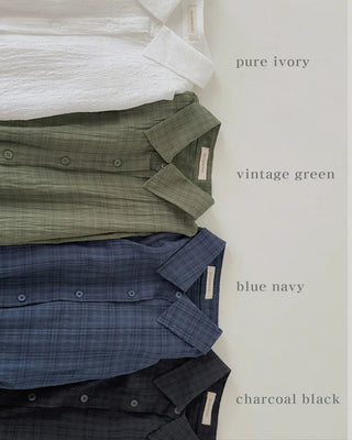 Loose-fit summer check shirt
