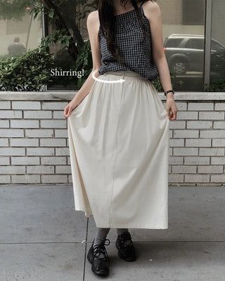 Two-button flared skirt