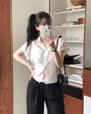 Cooling Tencel Roll-Up Blouse