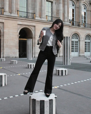 (short/basic/long) Elasticated semi-bootcut pants