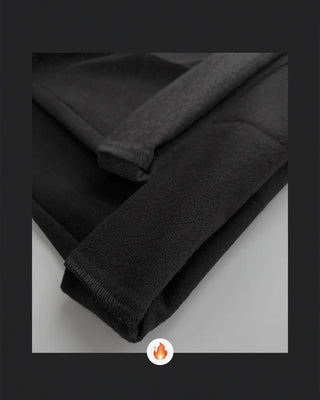 Warm fleece-lined semi-bootcut slacks