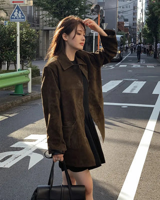 Leather suede jacket