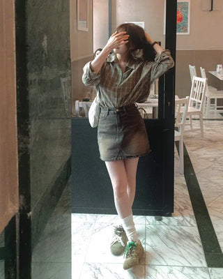 Vintage Wash Denim Skirt