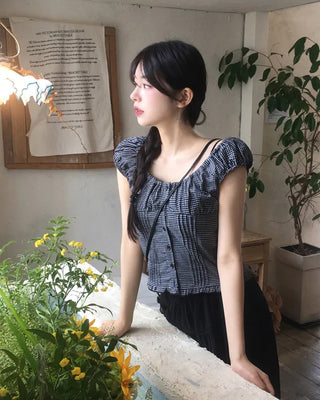 Pleated shirred blouse