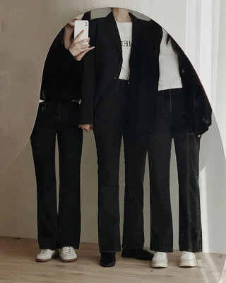 Semi-bootcut denim pants