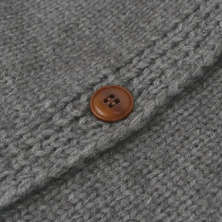Thick round neck tone-down color knit cardigan