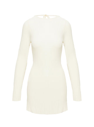 Mayok Long Sleeve Mini Dress Cream