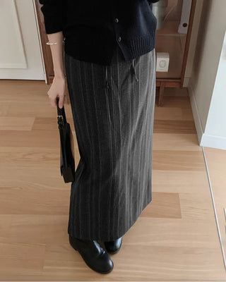 (set) Striped shirt & skirt set