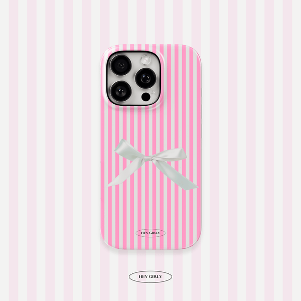 Coquette Pink Striped iPhone Case