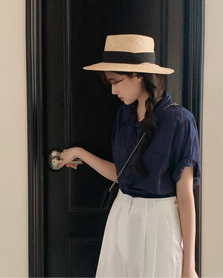 (7 colors) Double-stitched washed shirt