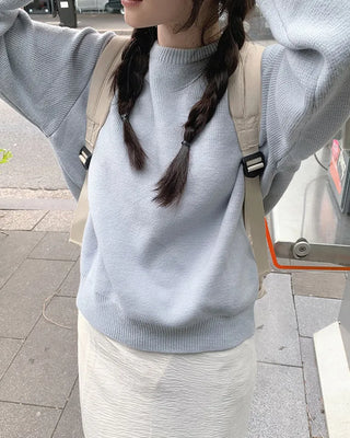(round neck/v-neck) Soft round knit - 9 colors