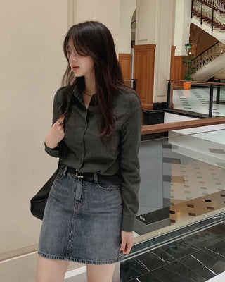 (Skort) Denim Skirt Pants - 4 sizes
