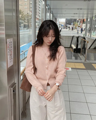 (9 colors) Washable fluffy knit cardigan