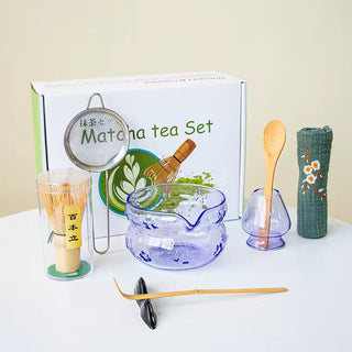 Pink and Purple Glass Matcha Set