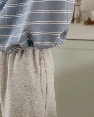 Striped off-shoulder sweatshirt