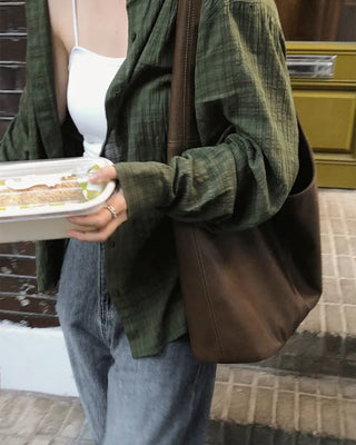 Loose-fit summer check shirt