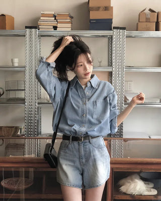 3.5-length cotton shorts