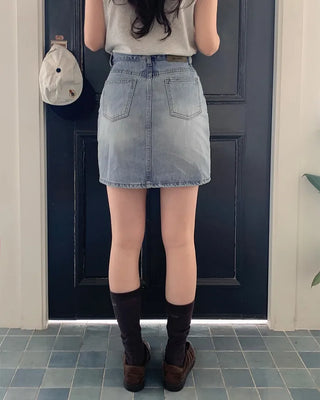 (Skort) Denim Skirt Pants - 4 sizes