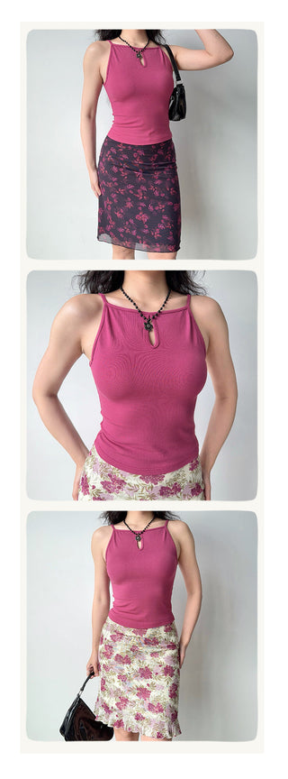 cutout solid camisole