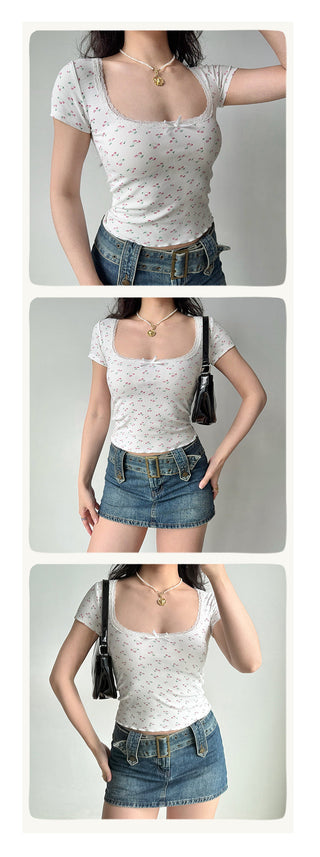 lace U-neck Top