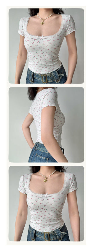 lace U-neck Top