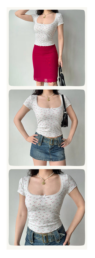 lace U-neck Top