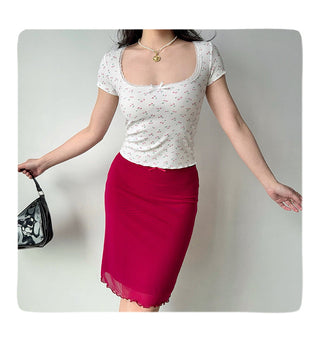lace U-neck Top