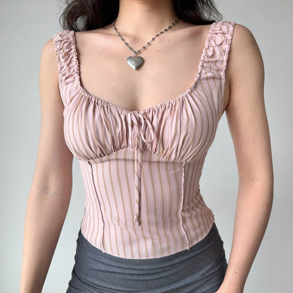 lace striped Top