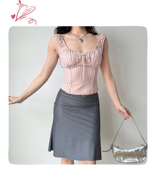 lace striped Top