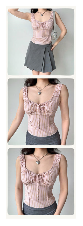 lace striped Top