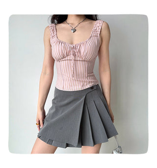lace striped Top